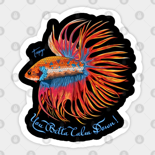 Crowntail Betta Fish Sticker by Tropyx